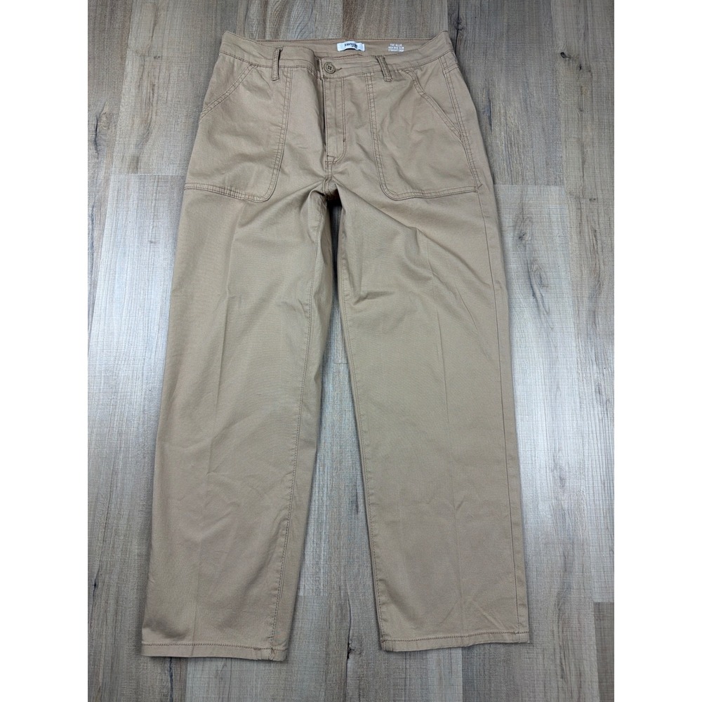 Kensie Jeans The Allie Tan Khaki High Rise Slim Straight Crop Pants Womens 8 29